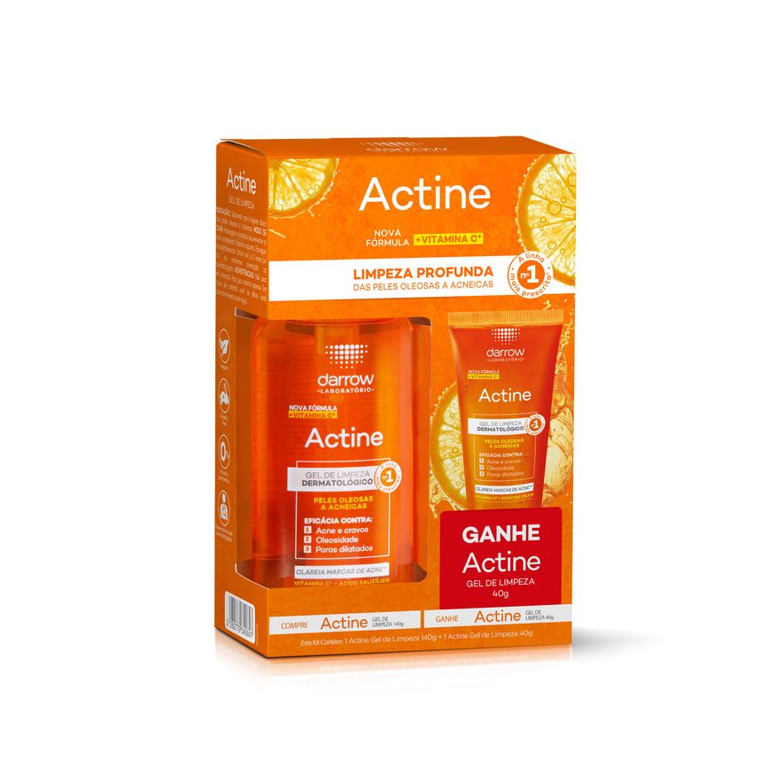 Darrow Kit Gel de Limpeza Facial Actine 140g 1 Unidade + Gel de Limpeza Facial Actine Darrow 40g 1 Unidade