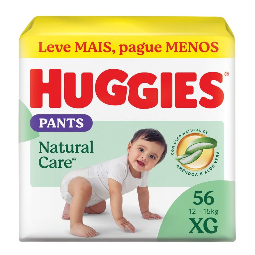 Huggies Fralda Pants Premium Natural Care XG - 56 Unidades