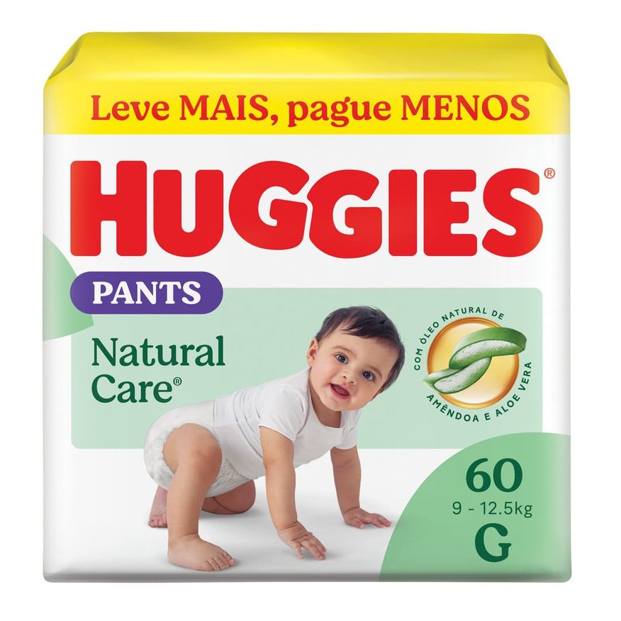 Huggies Fralda Pants Premium Natural Care G 60 Unidades
