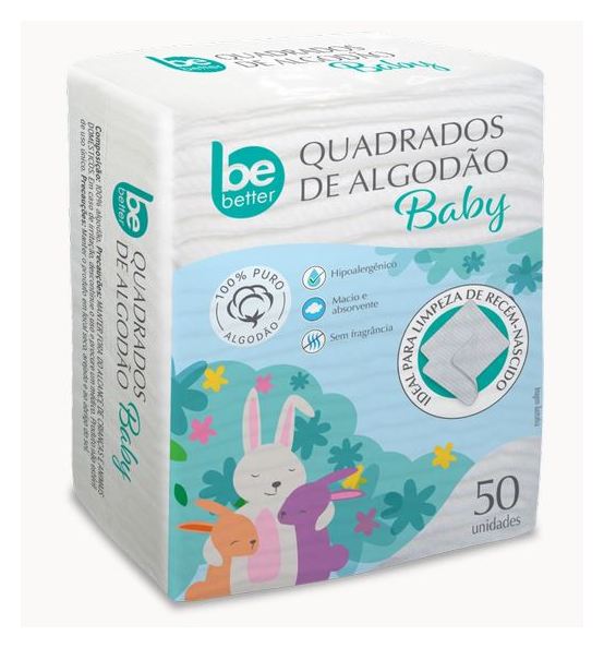 Be Better Algodao Quadrado Baby 50un