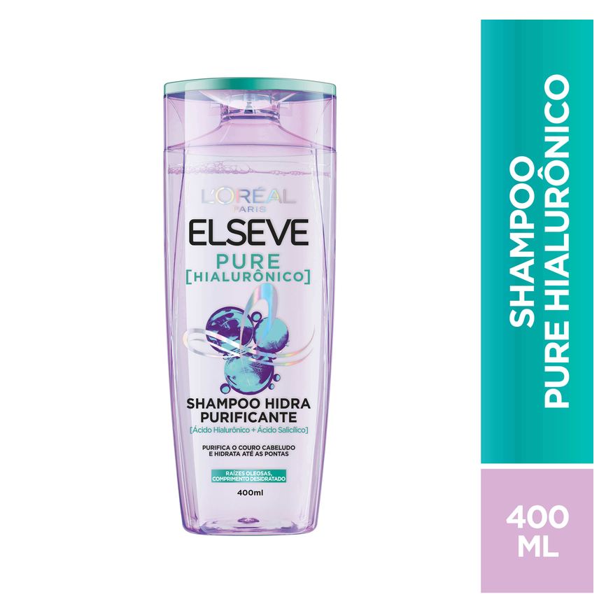 Elseve Shampoo Pure Hialurônico Hidra Purificante 400ml