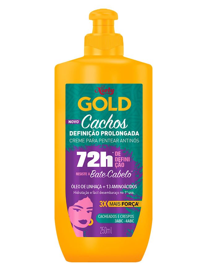 Niely Gold Creme de Pentear Cachos Definição Prolongada 72h 250ml