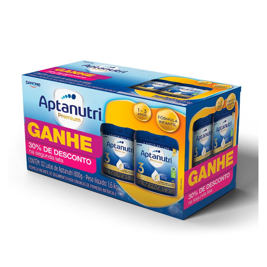 Aptanutri Kit Fórmula Infantil Premium 3 1 a 3 anos 800g 2 Unidades