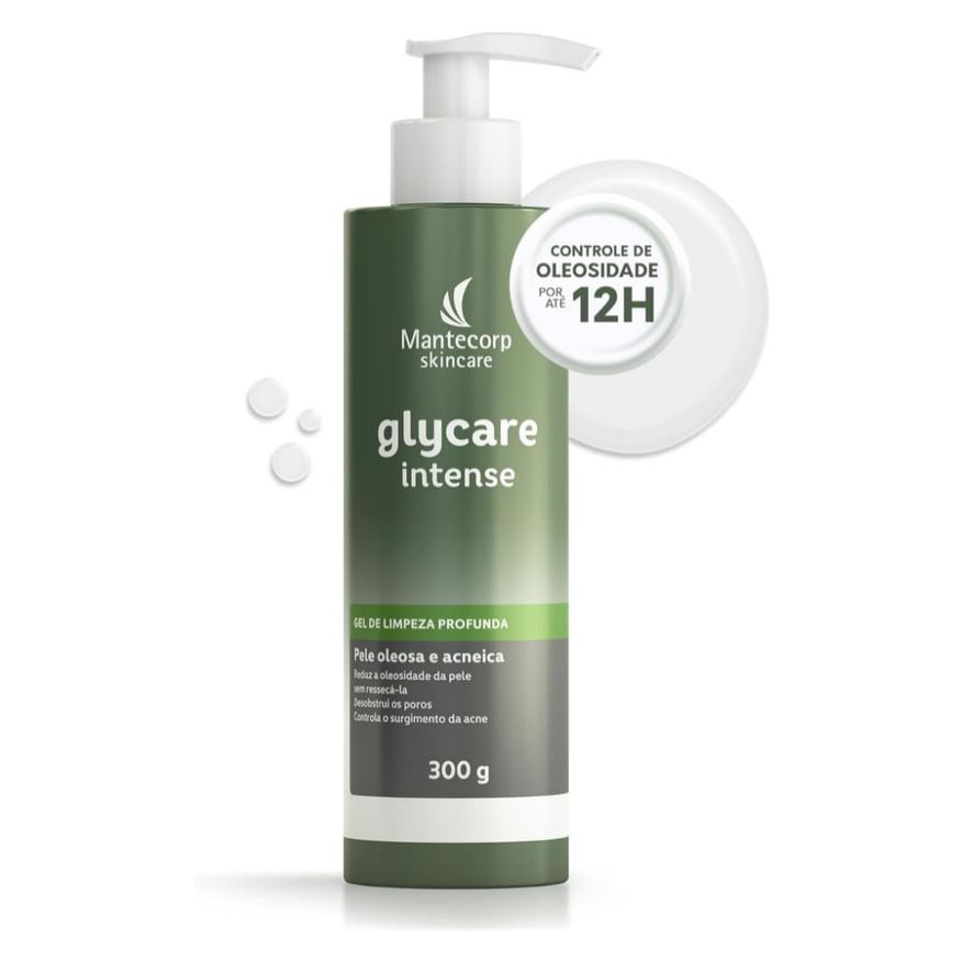 Glycare Gel de Limpeza Facial Mantecorp Skincare Intense Pele Oleosa e Acneica 300g