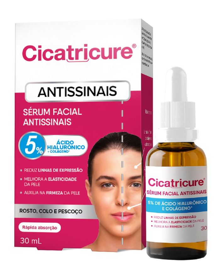 Cicatricure Sérum Facial Antissinais com Ácido Hialurônico e Colágeno 30ml