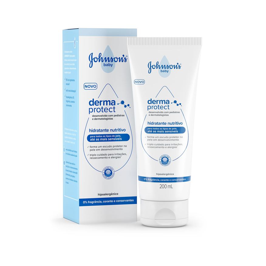 Johnsons Baby Loção Hidratante Infantil Johnson's Baby Derma Protect Bebê Nutritivo 200ml