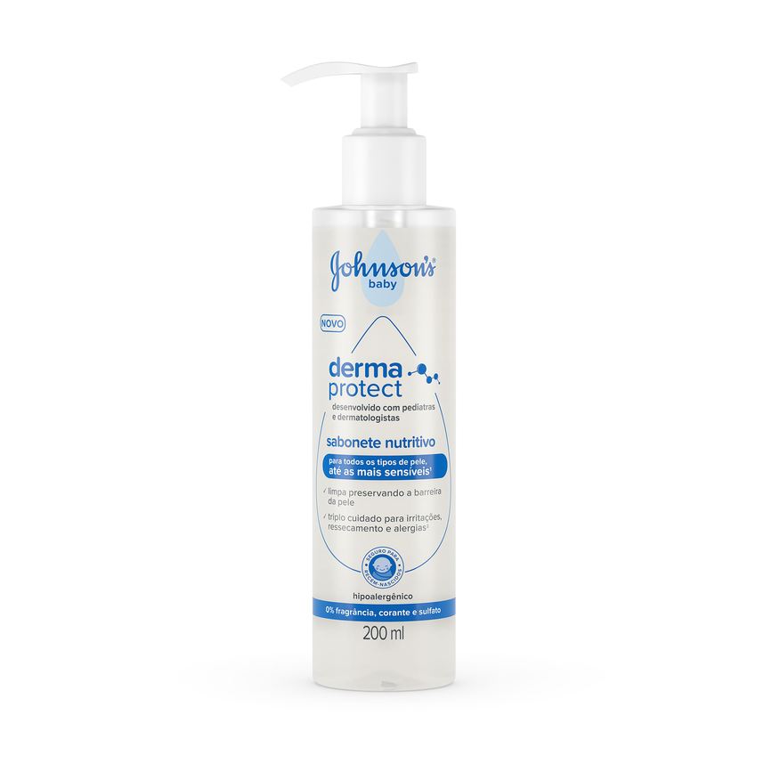 Johnsons Baby Sabonete Líquido Nutritivo Johnson's Baby Derma Protect Sem Fragrância 200ml