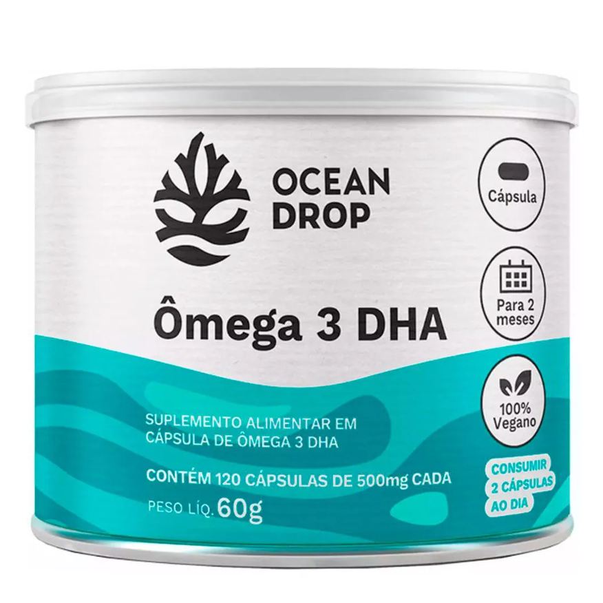 Omega 3 Dha 100% Vegetal Vegano (120 Cápsulas) – Ocean Drop