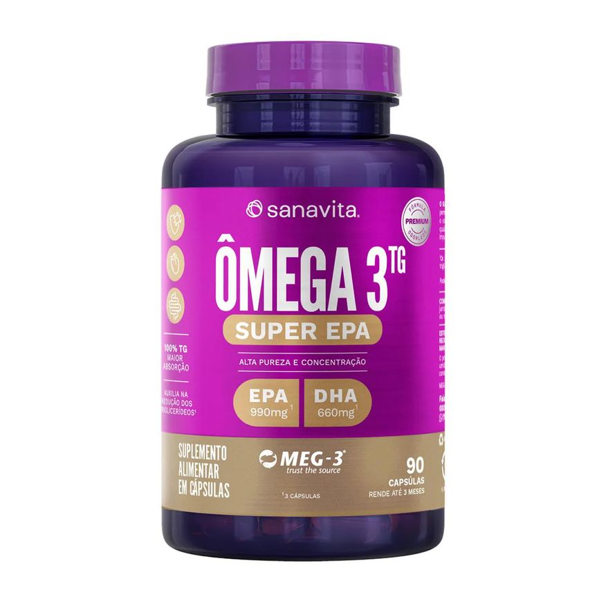 3TG Ômega Sanavita Super EPA 90 cápsulas