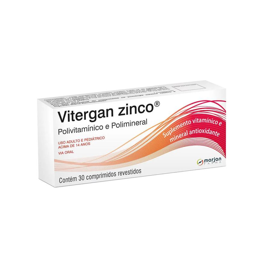 Vitergan Polivitamínico Zinco 15mg 30 comprimidos
