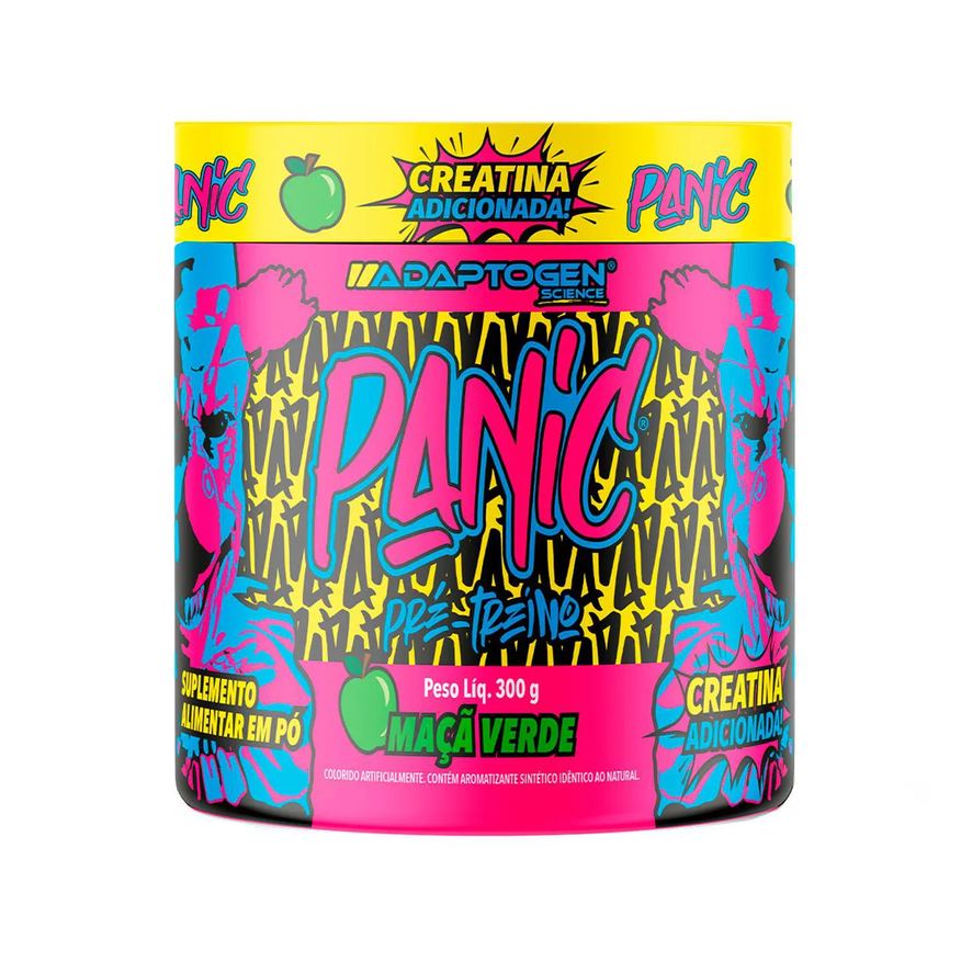 Adaptogen Pré-treino Panic com Creatina Maçã Verde 300g