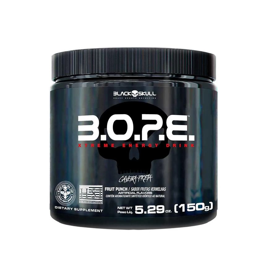 Black Skull Pré-Treino B.O.P.E Frutas Vermelhas 150g