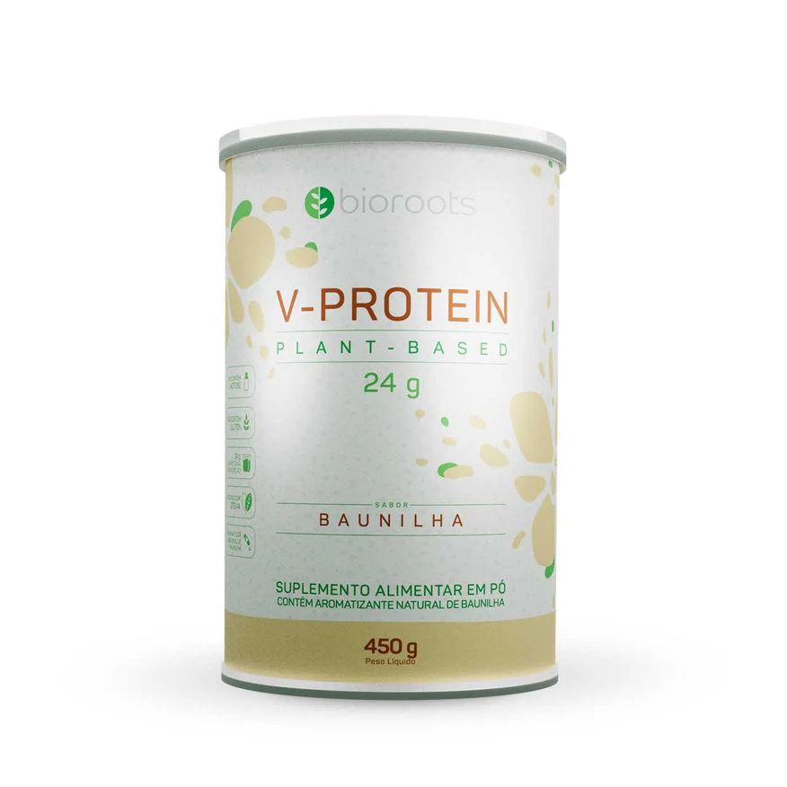 V-Protein Proteína Bioroots Plant-Based Baunilha 450g
