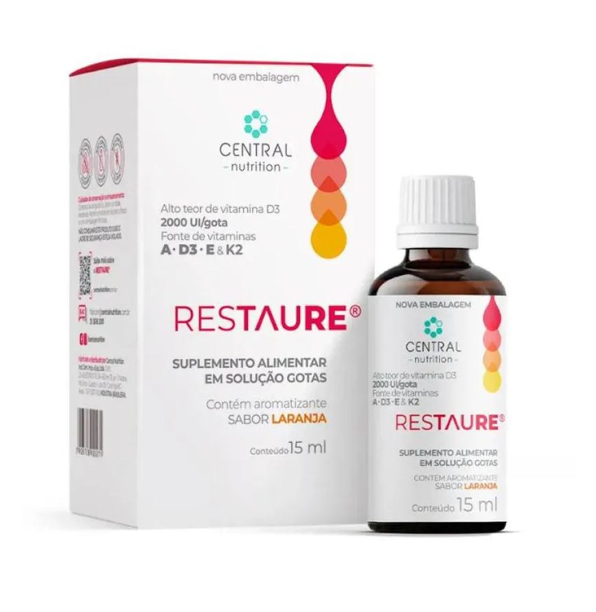 15ml Restaure – Vitamina A, D3, e e K2 – Central Nutrition