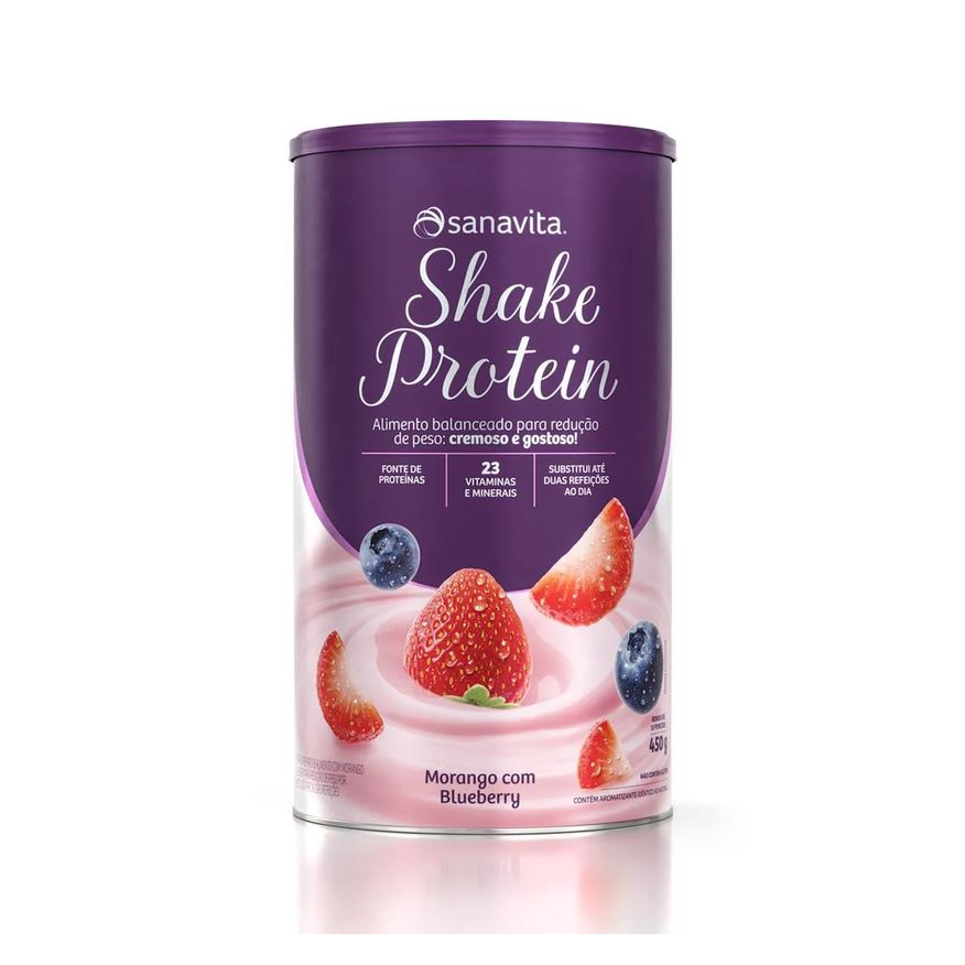 Protein Shake Morango com Blueberry