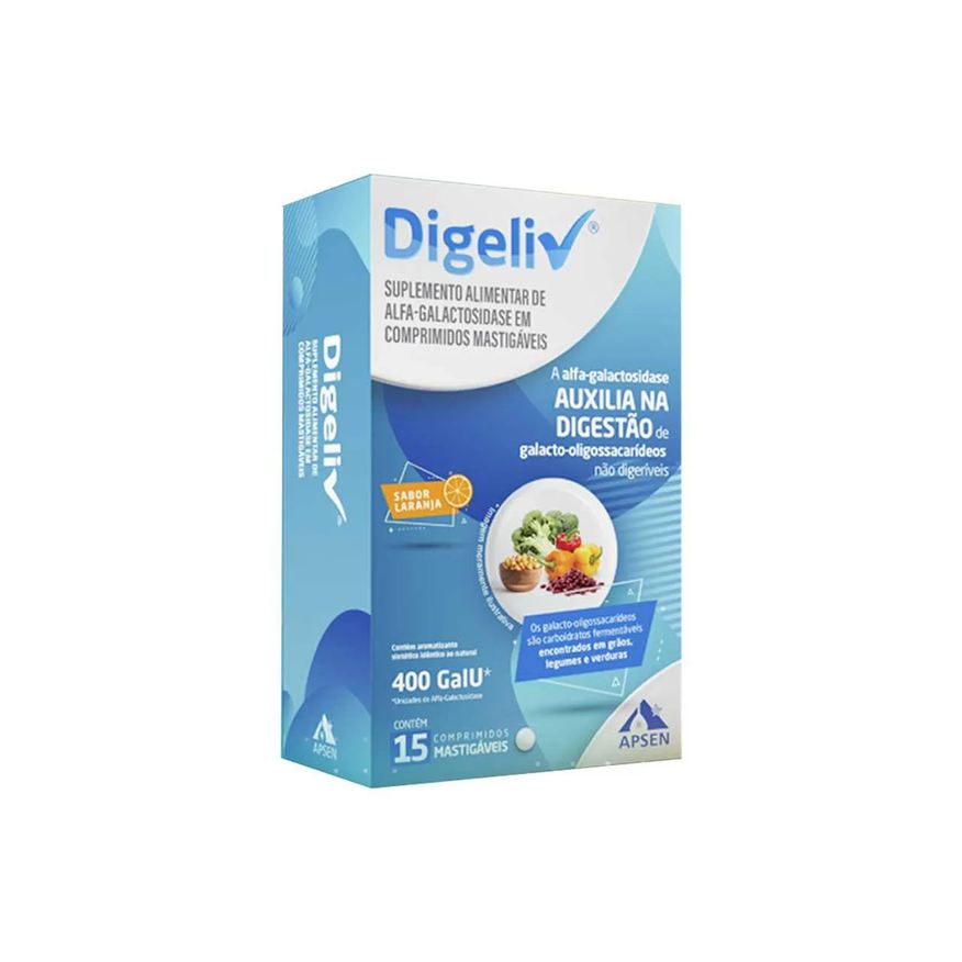 Alimentar Suplemento Digeliv 15 comprimidos mastigáveis