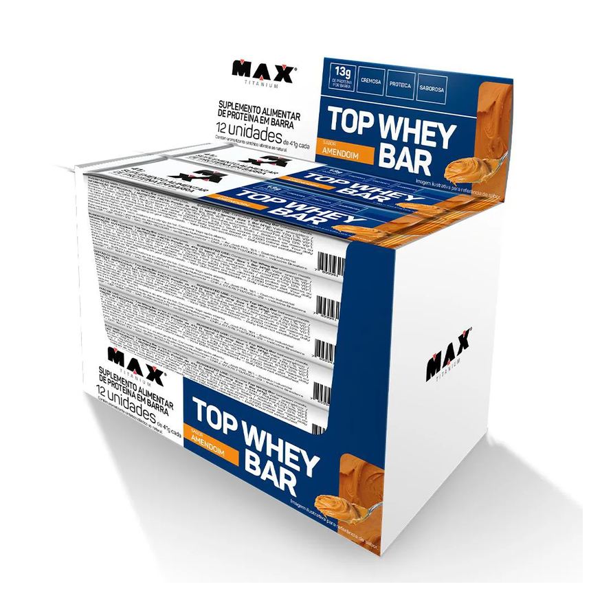 Amend Top Whey Bar Display 12un de 41g – Amendoim