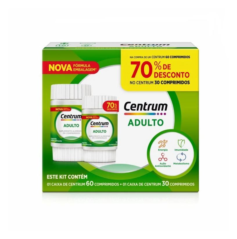 Centrum Kit Adulto Embalagem Econômica Com 90 Cápsulas