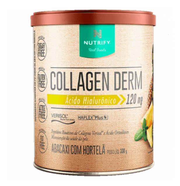 Collagen Colágeno Derm Nutrify sabor Abacaxi com Hortelã 300g