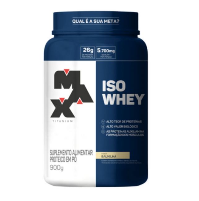 Max Titanium Whey Protein Iso Whey sabor Baunilha 900g