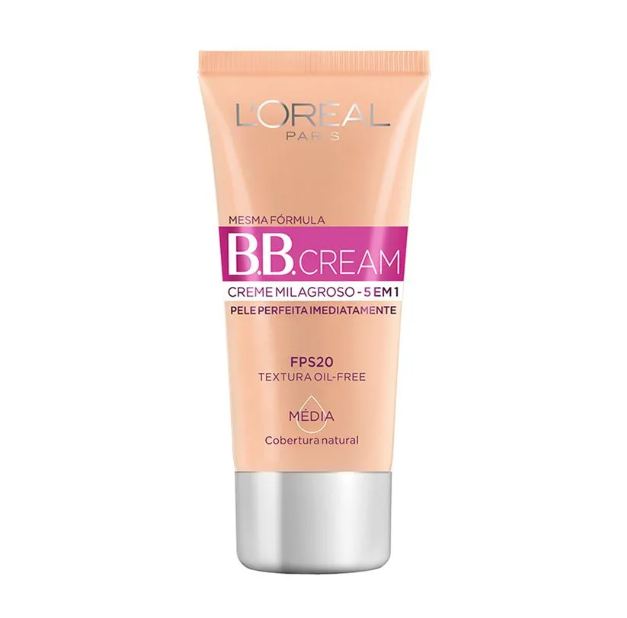 BB Base Cream L’Oréal Paris 5 em 1 Dermo Expertise Cor Média FPS 20 30ml