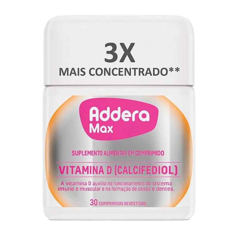 Addera Suplemento Alimentar Vitamina D Max 30 comprimidos