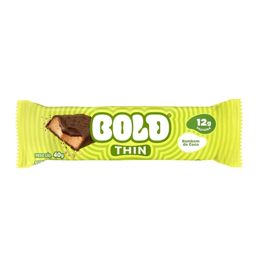 De Barra Proteína Bold Thin Bombom De Coco 40g