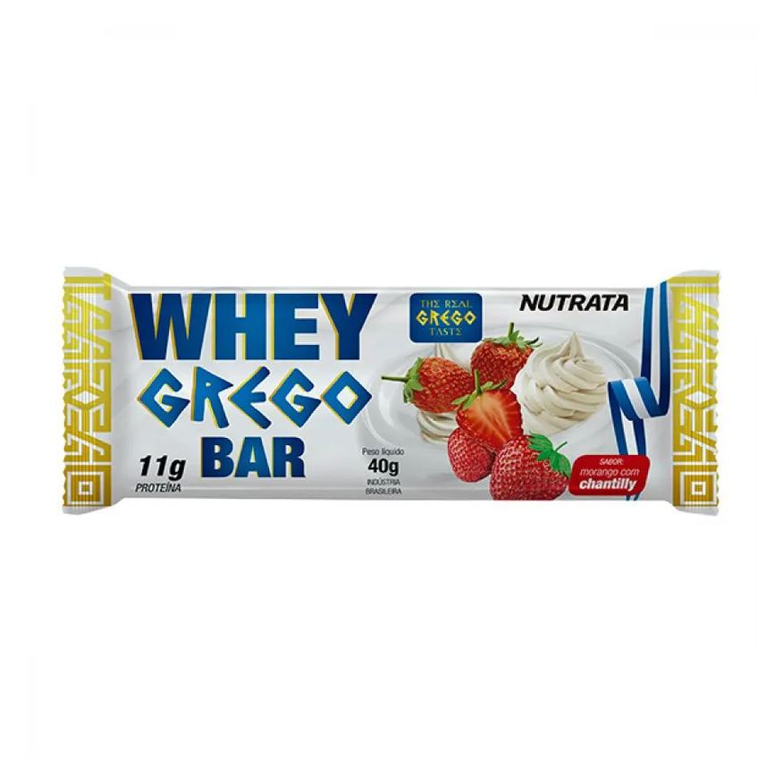 Whey Barra Grego Bar Morango Com Chantilly 40g