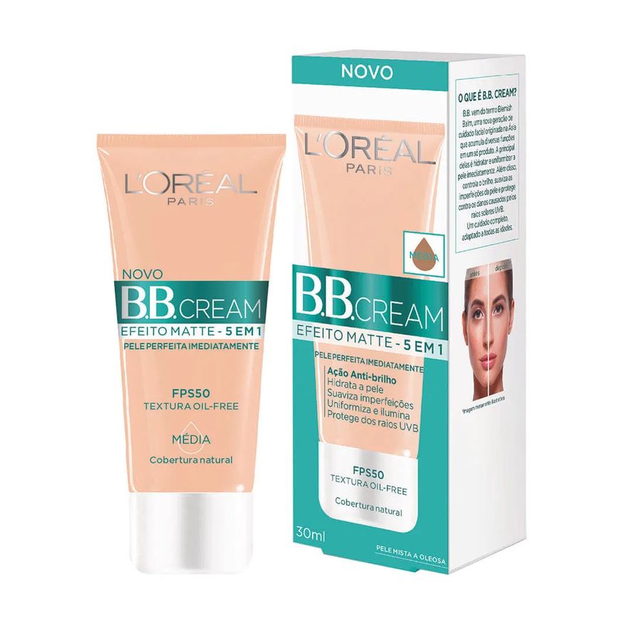 Loreal Bb Cream Efeito Matte Fps50 30ml Media