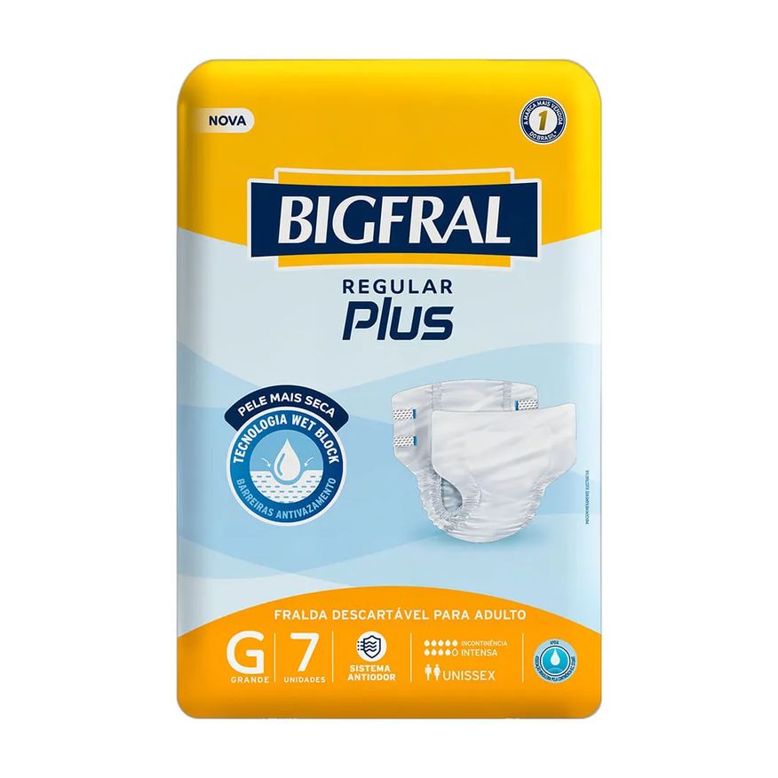 Bigfral Fralda Regular Plus Geriatrica Com 7 Tam.g