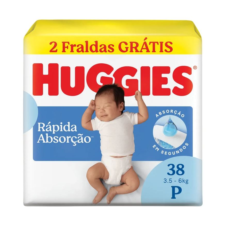 Huggies Fralda P Rápida Absorção 38 Unidades