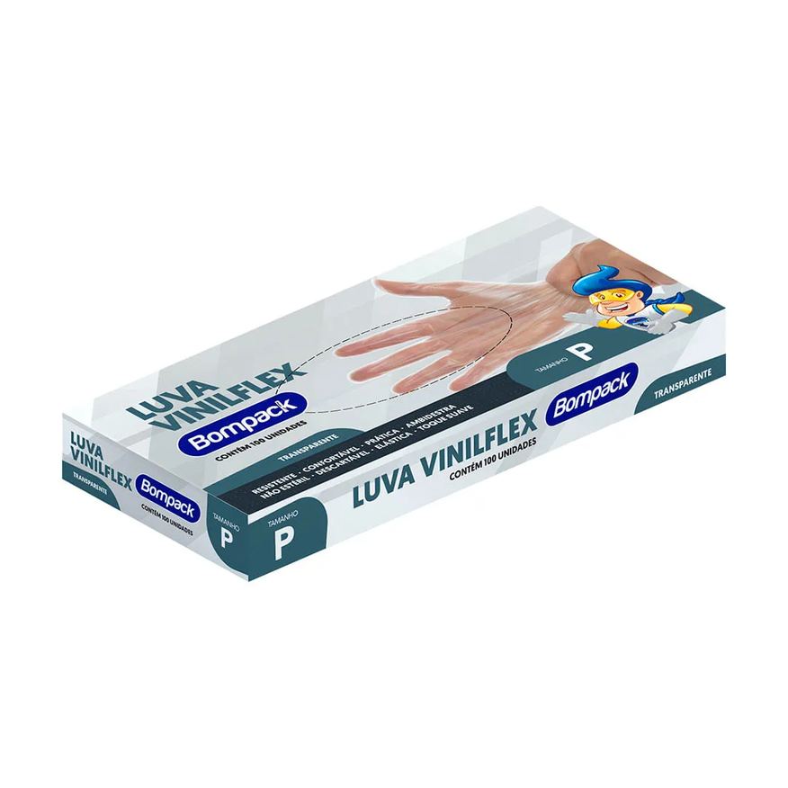 Vinilflex Luva Com 100 Transparente Sem Po P