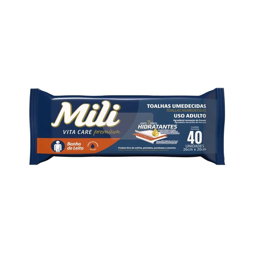 Umedecida Toalha Mili Vita Com 40 Unidades