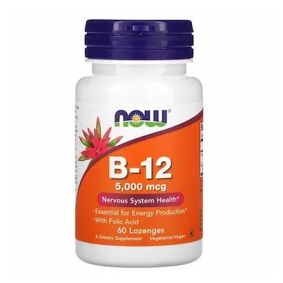 B12 Vitamina 5000MCG 60 Pastilhas – Now Foods