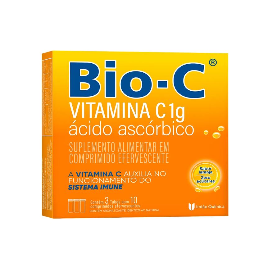 Vitamina C Efervescente Bio-C Laranja 30 comprimidos