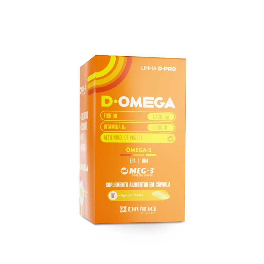 Vitamina D 1.000UI + Ômega 3 1.200mg D-Omega 60 cápsulas