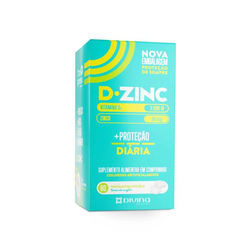 Vitamina D 2000UI + Zinco 30mg D-Zinc 60 comprimidos